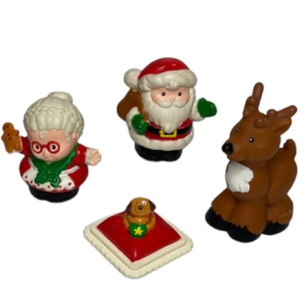 Little People Vintage Fisher Price Christmas Shop Santa Mrs Claus Reindeer Y2K
